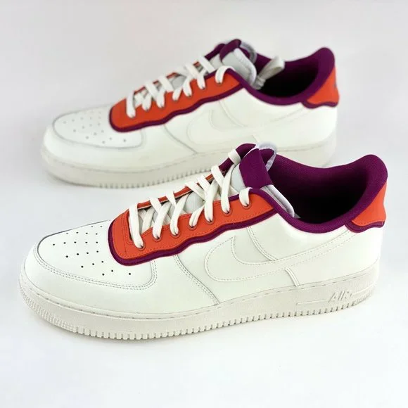 Nike Air Force 1 Low 07 LV8 Orange Berry Men's Size 12.5 Shoes White - Picture 2 of 11